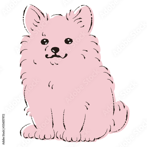ポメチワのイラスト（ポメラニアンとチワワのミックス犬）