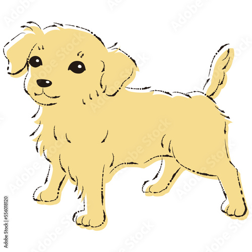 チワックスのイラスト（チワワとダックスフントのミックス犬）