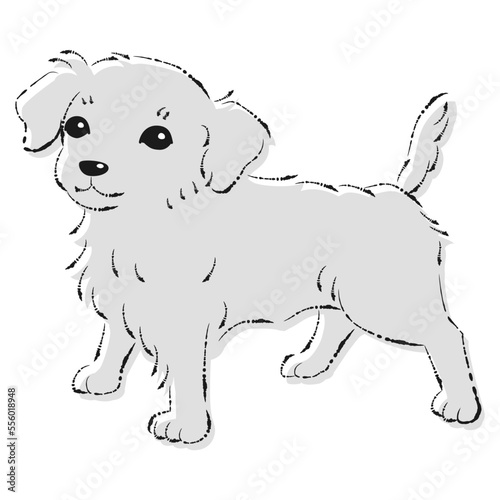 チワックスのイラスト（チワワとダックスフントのミックス犬）