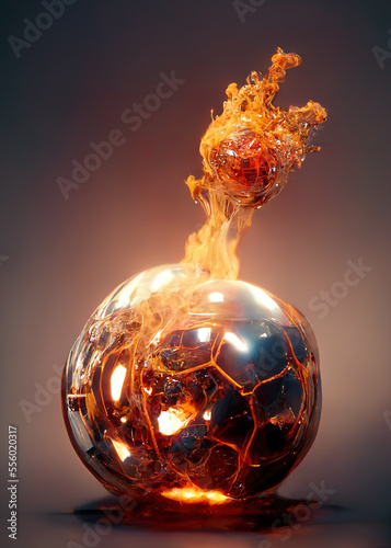 melted fire hot glass ball background