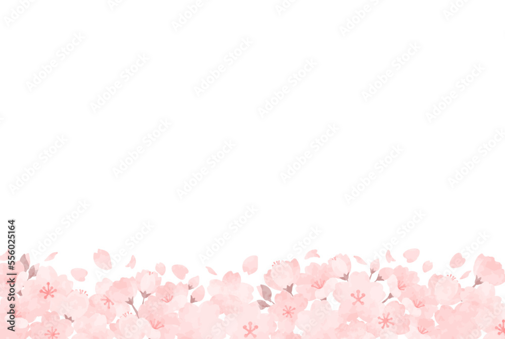 優しい手描きの桜の背景イラスト