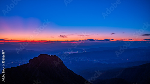 sunset over the mountains