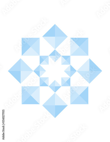 Geometric Snowflake Light Blue 