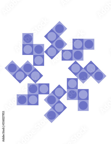 Geometric Snowflake Pinwheel Med and Dark Purple