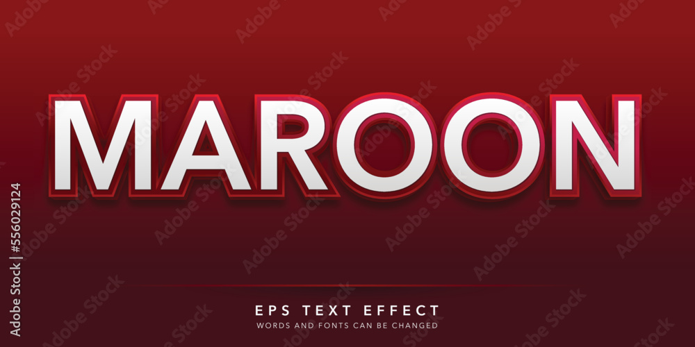 maroon editable text effect