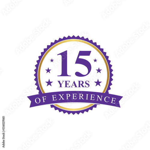 Blue 15 years of experience illustration 