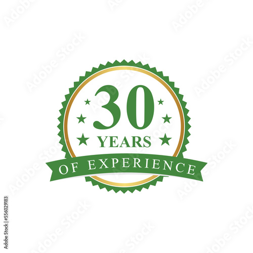 green 30 years of experience illustration