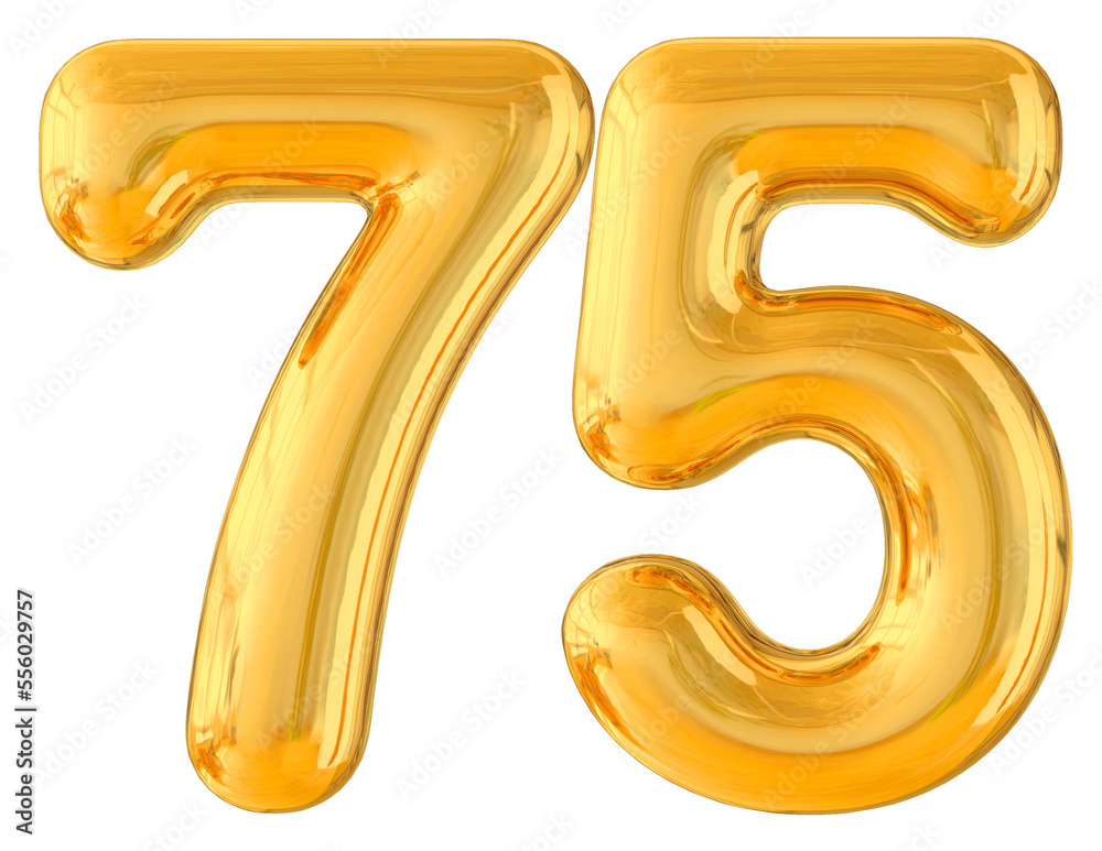 Gold Balloon Number 75 Stock Illustration Adobe Stock