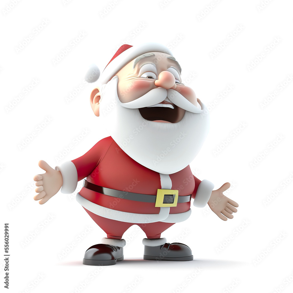 Santa claus in cartoon funny style. Handsome cheerful santa smiles. Children's drawings and toys. Generative AI Santa claus in cartoon funny style. Handsome cheerful santa smiles. Children's drawings and toys. Generative AI