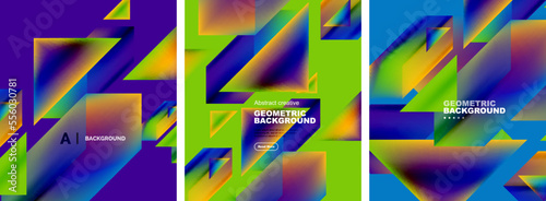 Set of abstract backgrounds. Overlapping geometric elements composition. Vector Illustration For Wallpaper, Banner, Background, Card, Book Illustration, landing page