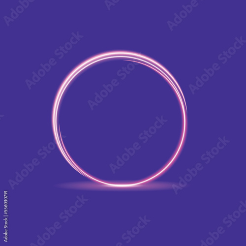 Neon ring circle frame glow...