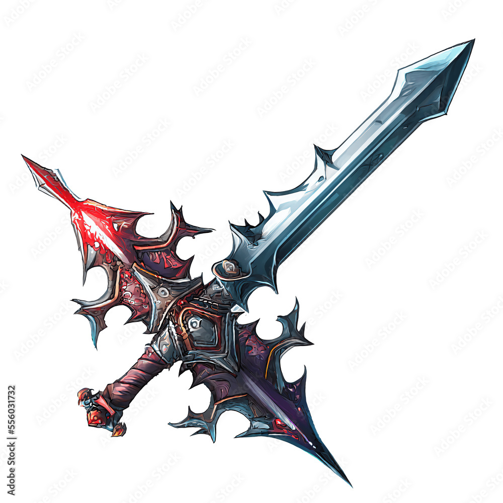 Naklejka premium 剣のアイコンイラスト(AI generated image)