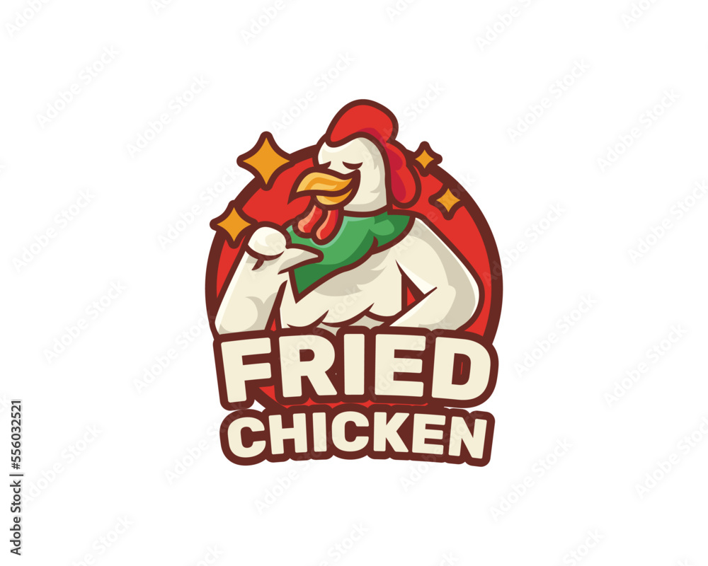 Vector Fried Chicken Logo. Thumb up chicken