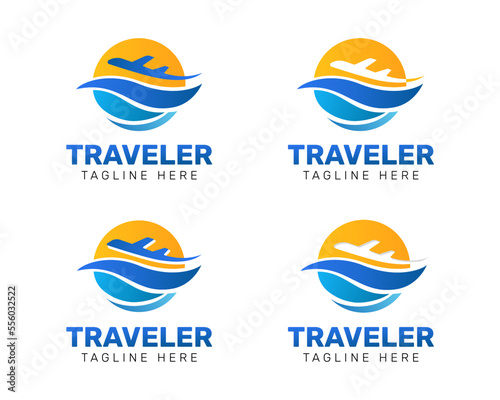 Vector set of travel logo. Plane logo