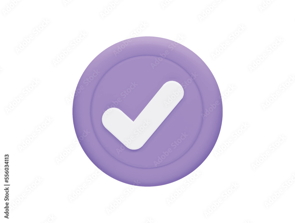 right mark with 3d vector icon cartoon minimal style right mark with 3d vector icon cartoon minimal style