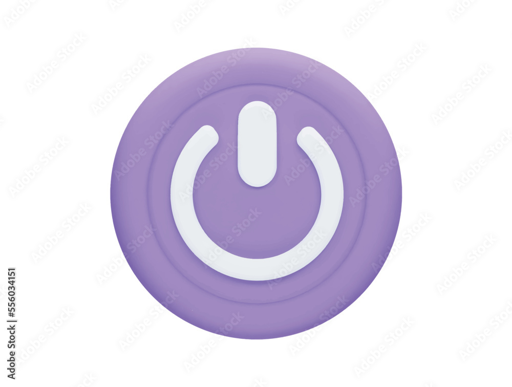 power mark with 3d vector icon cartoon minimal style
