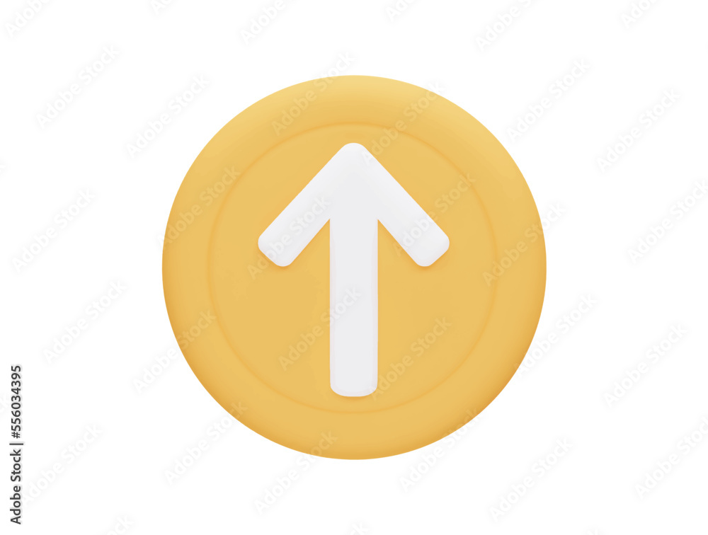 Up arrow with 3d vector icon cartoon minimal style Up arrow with 3d vector icon cartoon minimal style