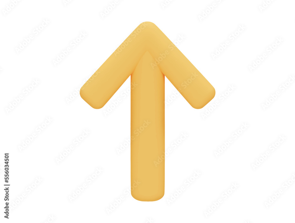 Up arrow with 3d vector icon cartoon minimal style Up arrow with 3d vector icon cartoon minimal style