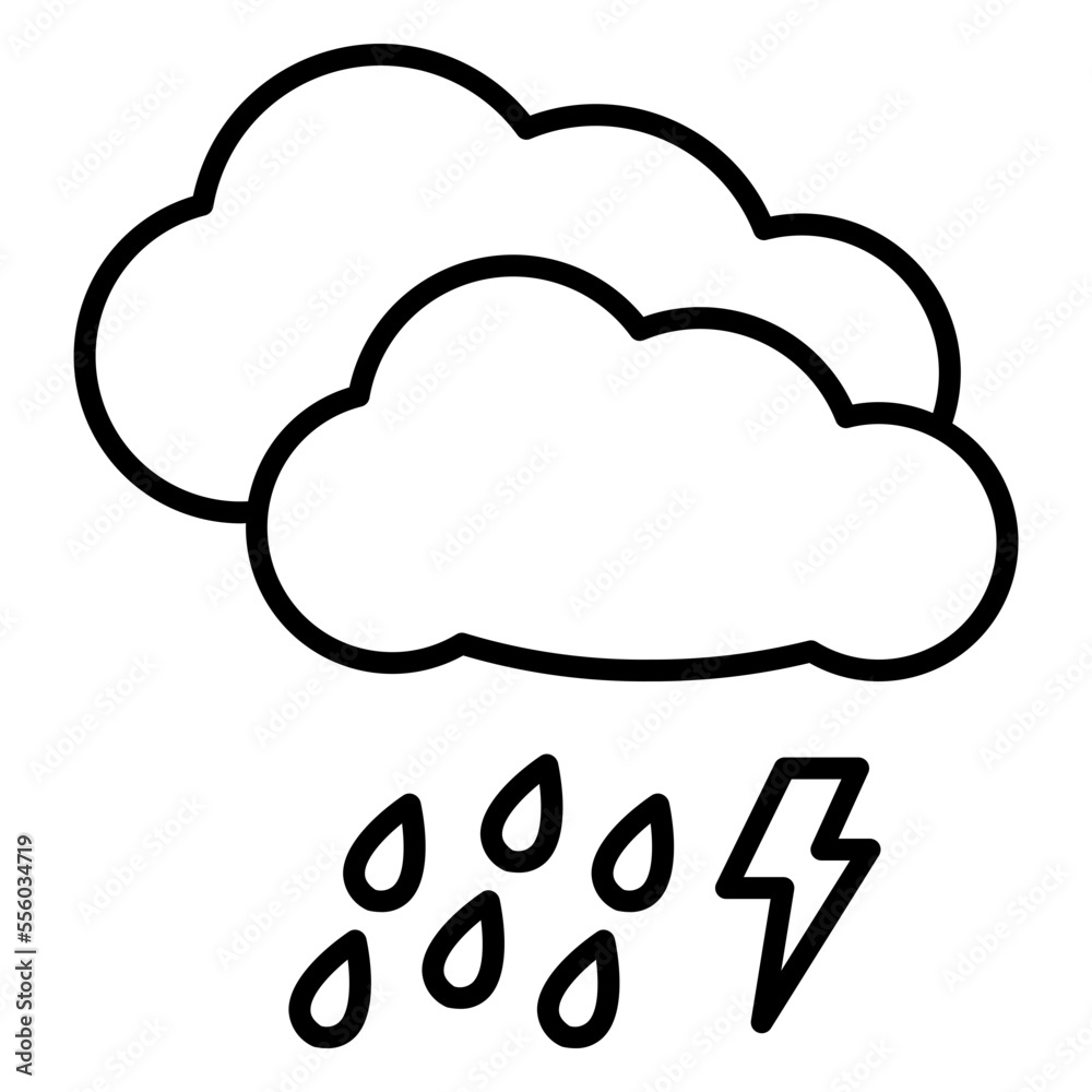 Illustration of Rainy Weather design Icon Illustration of Rainy Weather design Icon