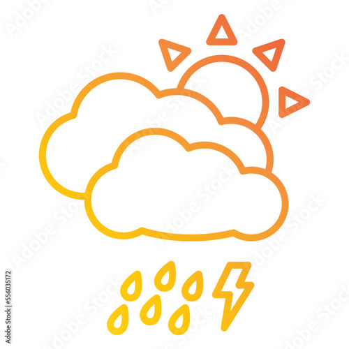 Illustration of Rainy Weather design Icon