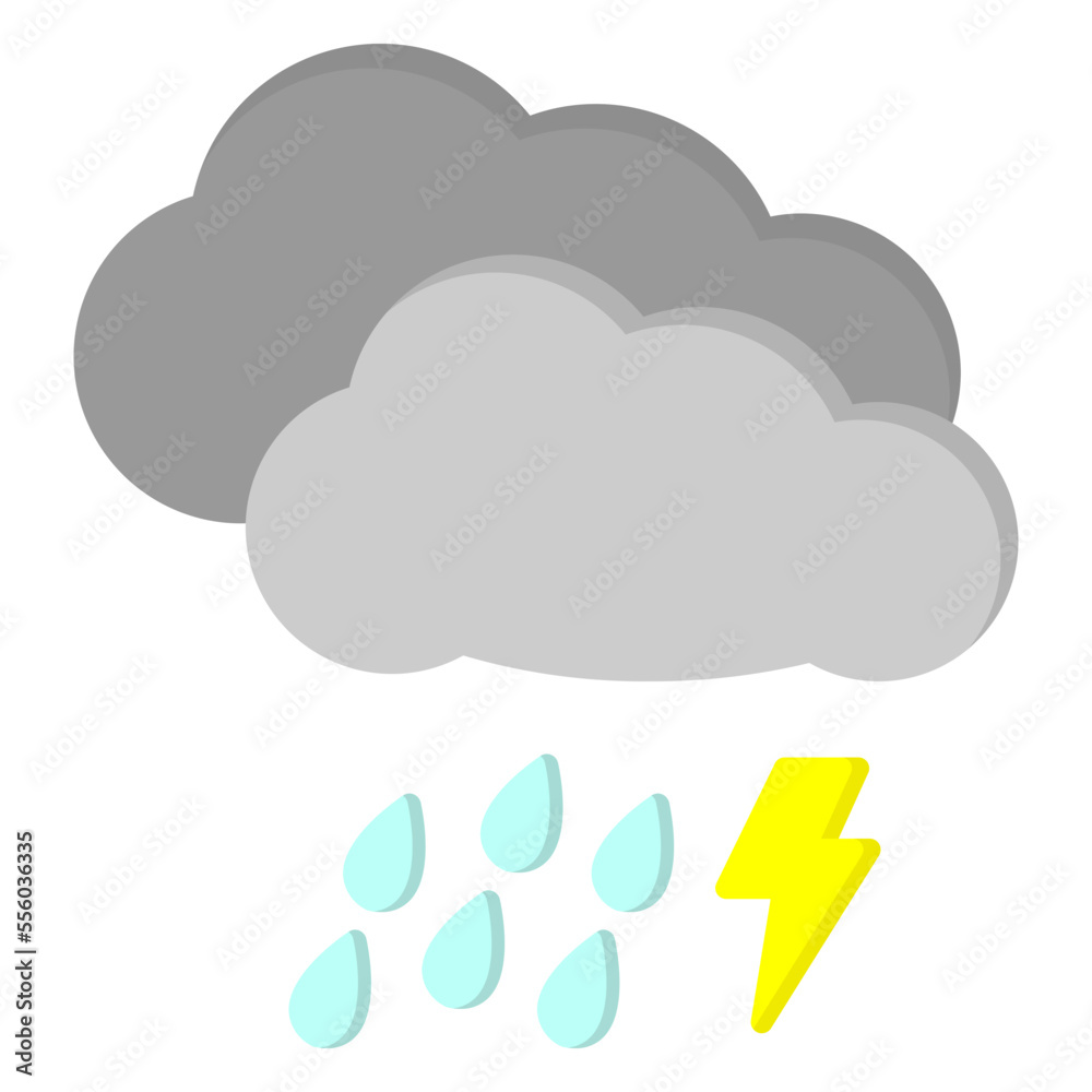 Illustration of Rainy Weather design Icon Illustration of Rainy Weather design Icon