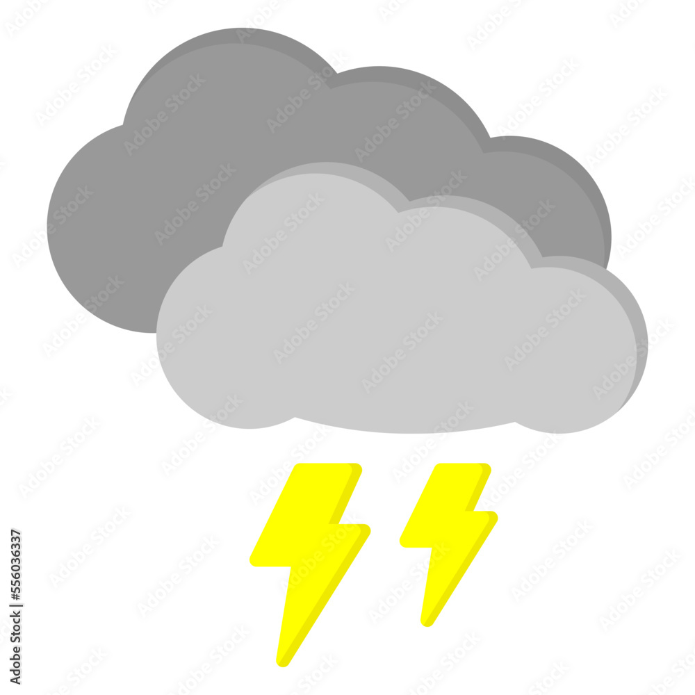 Illustration of Thunderstorm Weather design Icon Illustration of Thunderstorm Weather design Icon