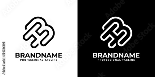 Simple Letter HM or HB Monogram Logo, suitable for any business HM, MH, HB or BH initials.