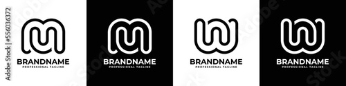 Simple Letter MU or NW Monogram Logo, suitable for any business MU, UM, NW or WN initials.