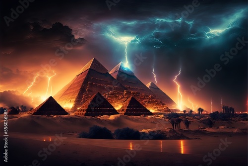 Magical Pyramids Phenomena in the Sky, Resonating Electromagnetical Power Between The Building and the Atmosphere, Opening Portals and Gates for Another Dimensions photo