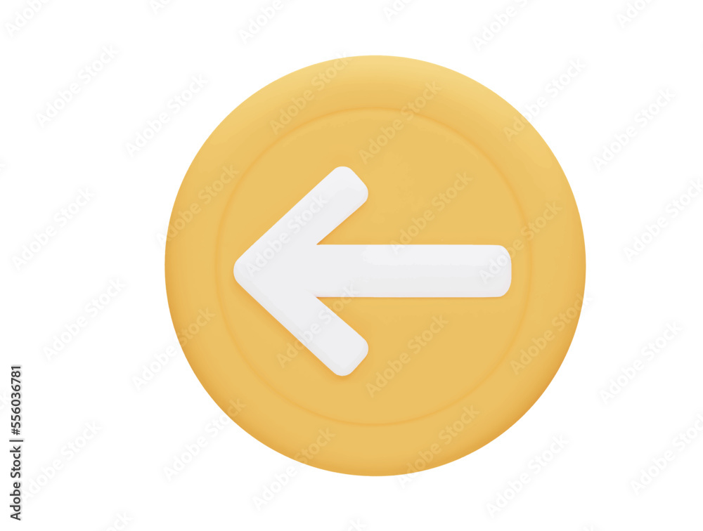 left arrow with 3d vector icon cartoon minimal style left arrow with 3d vector icon cartoon minimal style