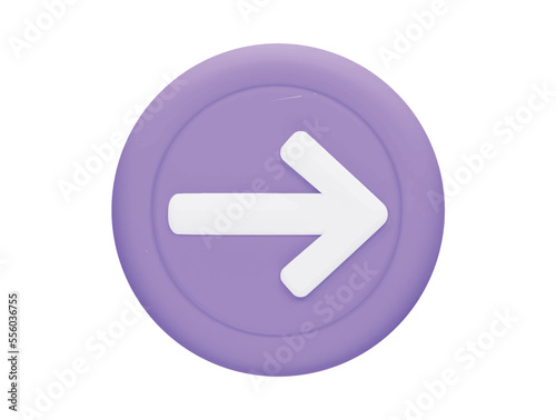 right arrow with 3d vector icon cartoon minimal style