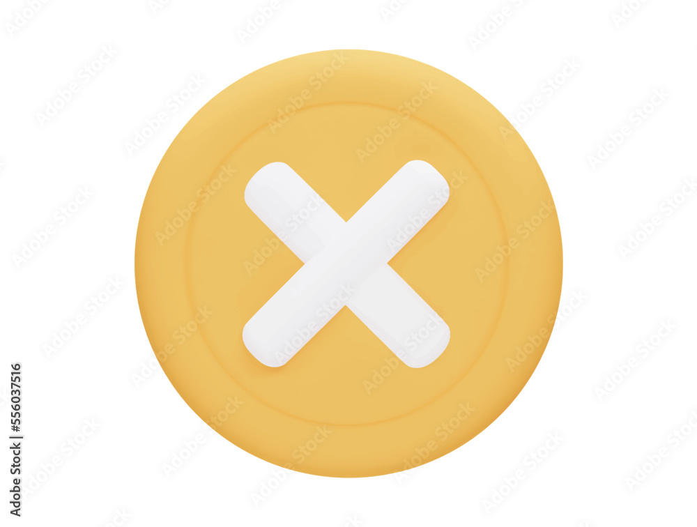 cross mark with 3d vector icon cartoon minimal style cross mark with 3d vector icon cartoon minimal style