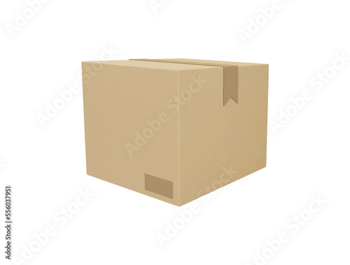 shipping box with 3d vector icon cartoon minimal style © sajjat