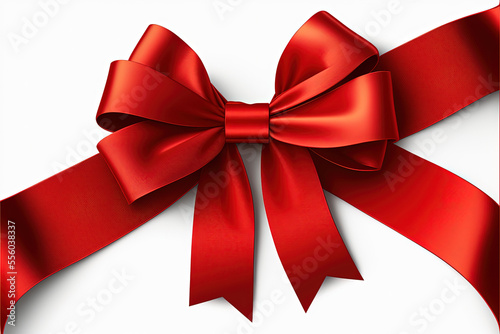Red Ribbon on White Background