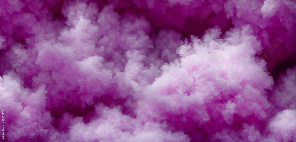 Carnival-themed wonderland with colorful and fluffy cotton candy texture. sugar crystals, pink candy. Generative AI