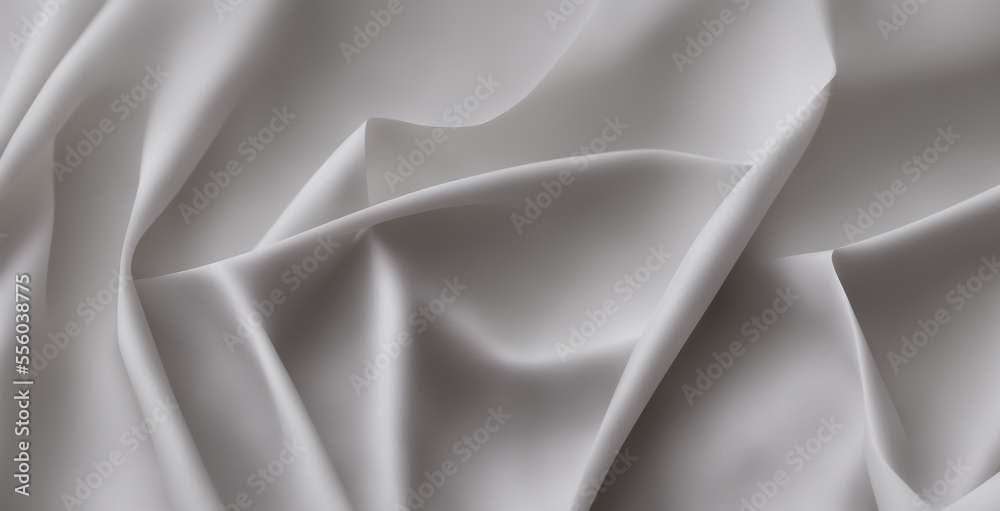 Ivory colored silk background featuring smooth folds.  Luxurious and elegant design adds a touch of sophistication to any wallpaper or illustration. Generative AI