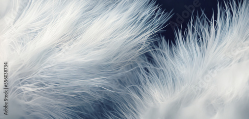 a close up of white down feathers on a black background. Feathers are light  fluffy  and soft  with a smooth and silky texture   soft    delicate  with a light  airy quality. Generative AI
