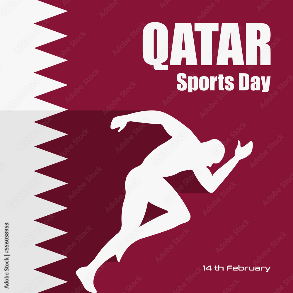 Vector Illustration for National Sports Day Qatar. National Sports Day