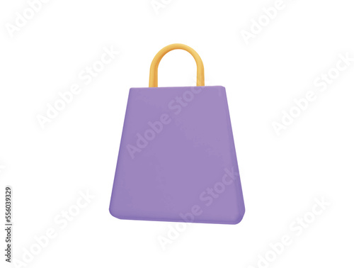 Shopping beg with 3d vector icon cartoon minimal style