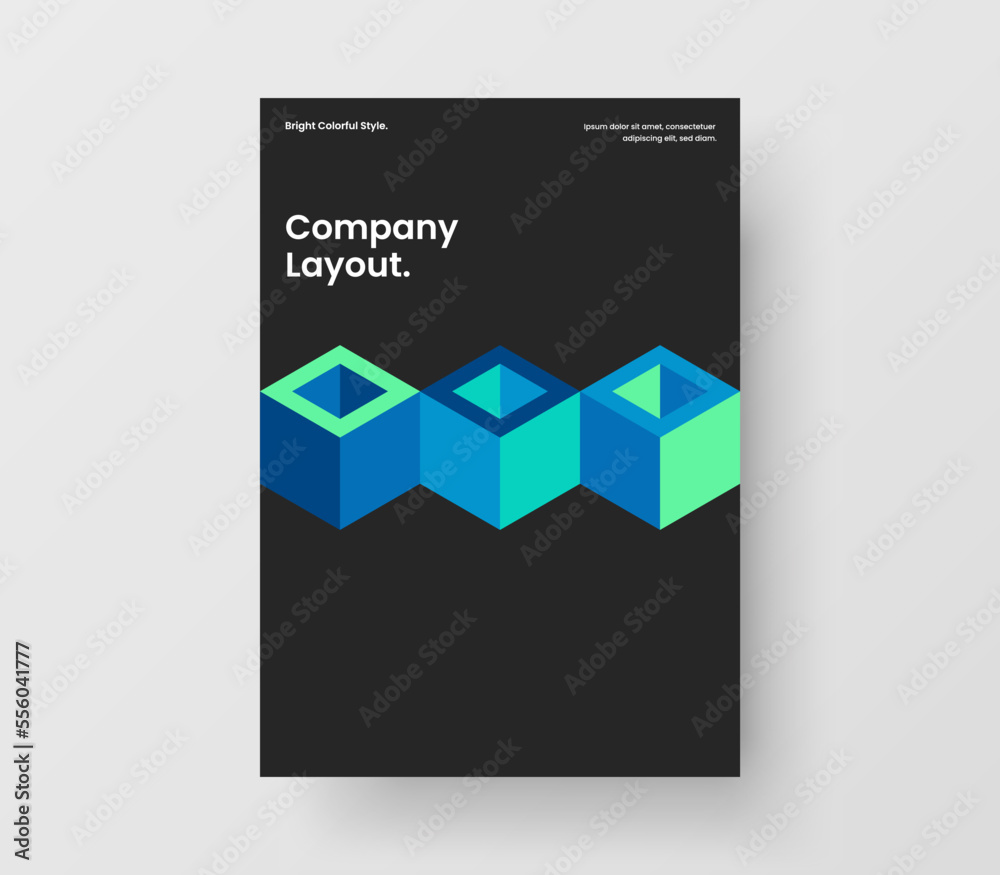 Trendy mosaic hexagons book cover template. Colorful front page A4 design vector concept. Trendy mosaic hexagons book cover template. Colorful front page A4 design vector concept.