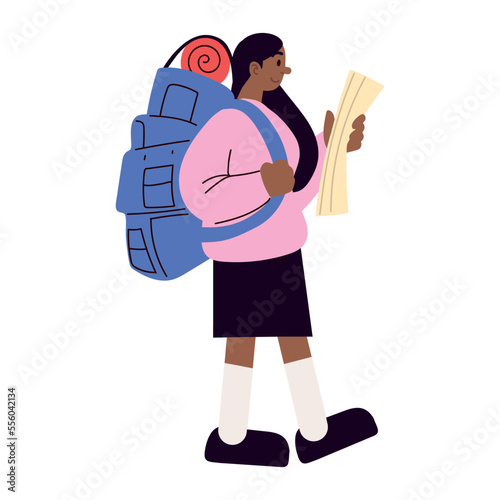 traveler woman with map