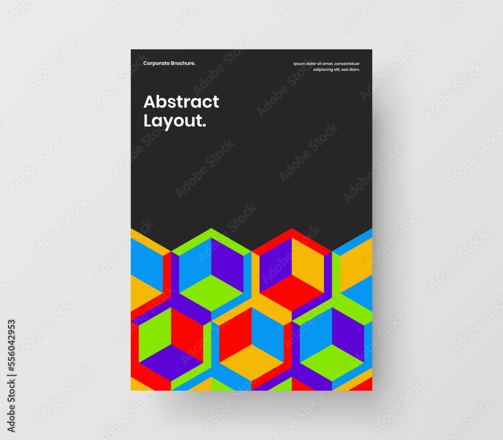 Fototapeta premium Modern postcard vector design illustration. Unique mosaic pattern catalog cover concept.