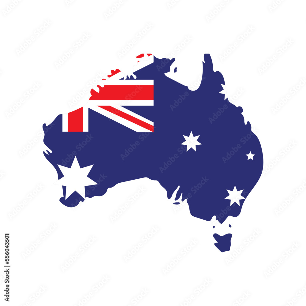 australian map and flag australian map and flag