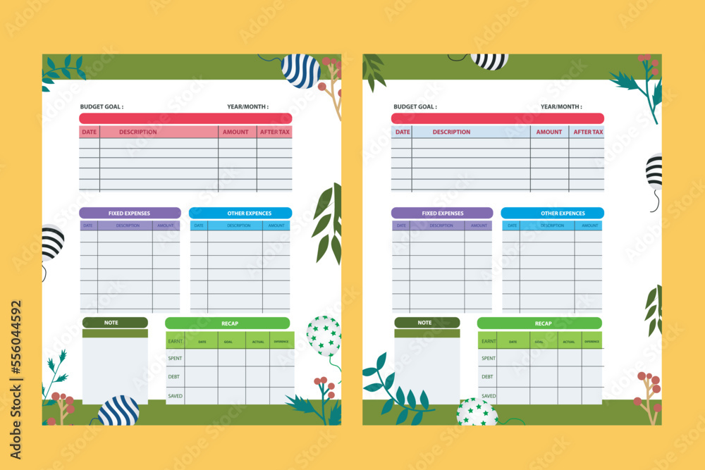 Modern design Vector planner pages templates. Daily, weekly, monthly ...