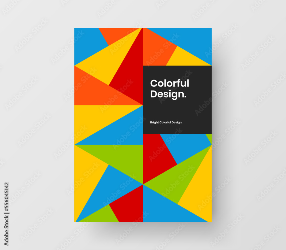 Obraz premium Clean journal cover A4 design vector illustration. Minimalistic mosaic tiles corporate brochure template.