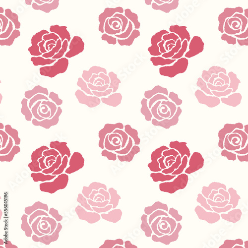 Pink Abstract Rose Flower Garden Allover Seamless Pattern Design Artwork