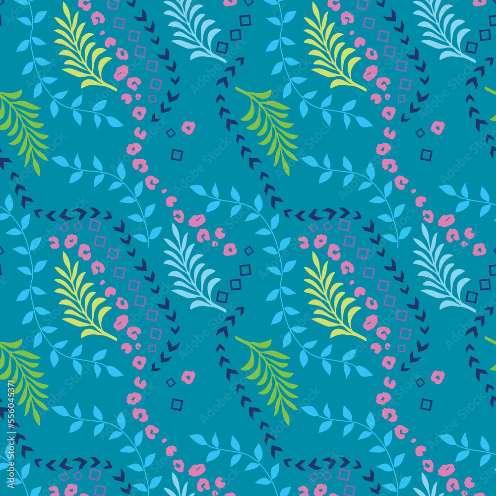 Summer Aztec Tribal Leopard Animal Skin Leaf Seamless Allover Pattern Artwork Design Summer Aztec Tribal Leopard Animal Skin Leaf Seamless Allover Pattern Artwork Design