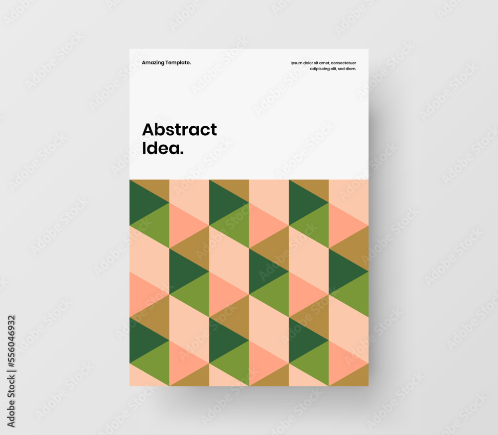 Amazing brochure vector design illustration. Fresh geometric pattern journal cover layout.