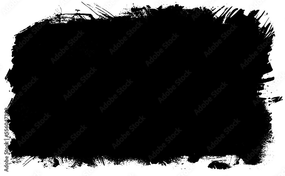 Black frame on white background. Grunge style