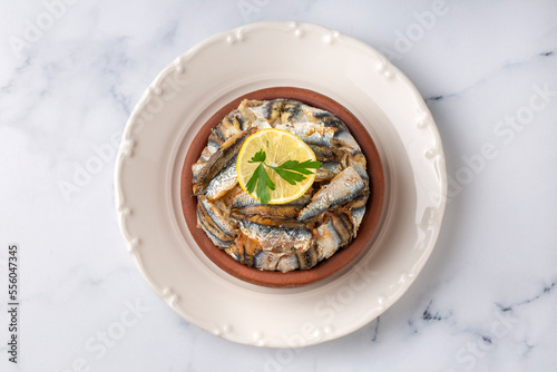 Anchovy pilaf (hamsi pilav), Turkish cuisine, Black Sea specialty (Turkish name; hamsili pilav) photo